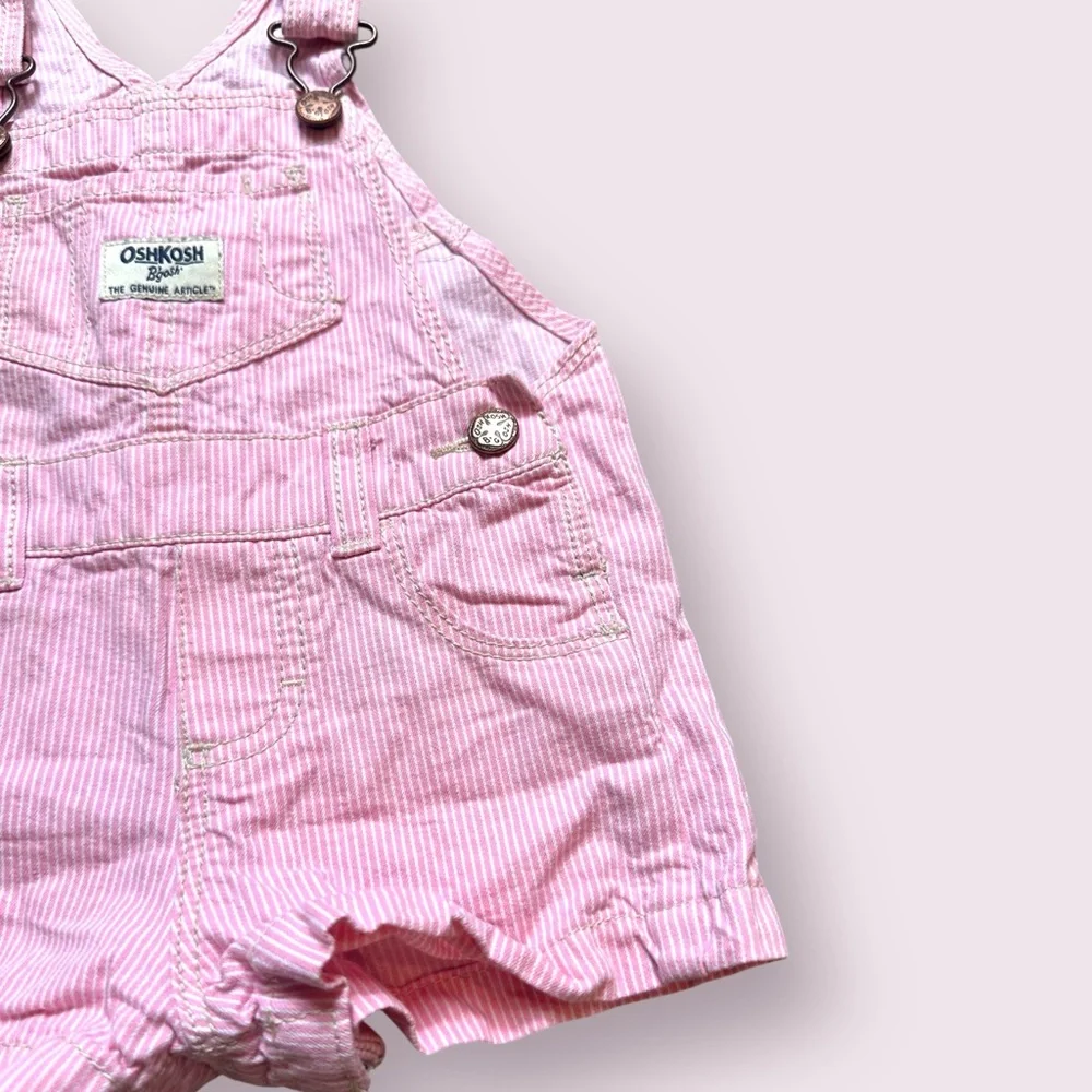 OshKosh B'gosh Pink And White Stripe Casual Overalls